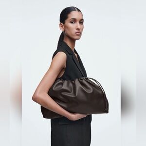 COS CAVATELLI CLUTCH BAG - LEATHER, Color: Brown, Worn less than five times